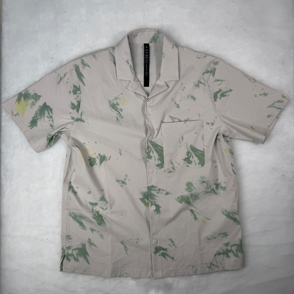 Lululemon Shirt Mens Medium Airing Easy Camp Collar Diffuse Dye Snap Performance